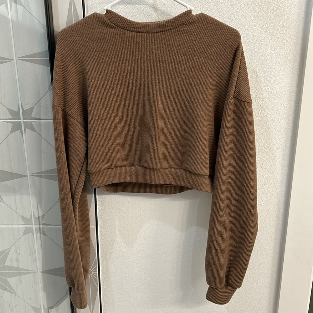 Brown cropped sweater